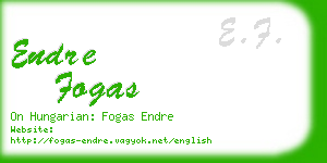 endre fogas business card